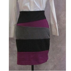 Fenn Wright Manson Black Purple Gray Skirt Size 6
